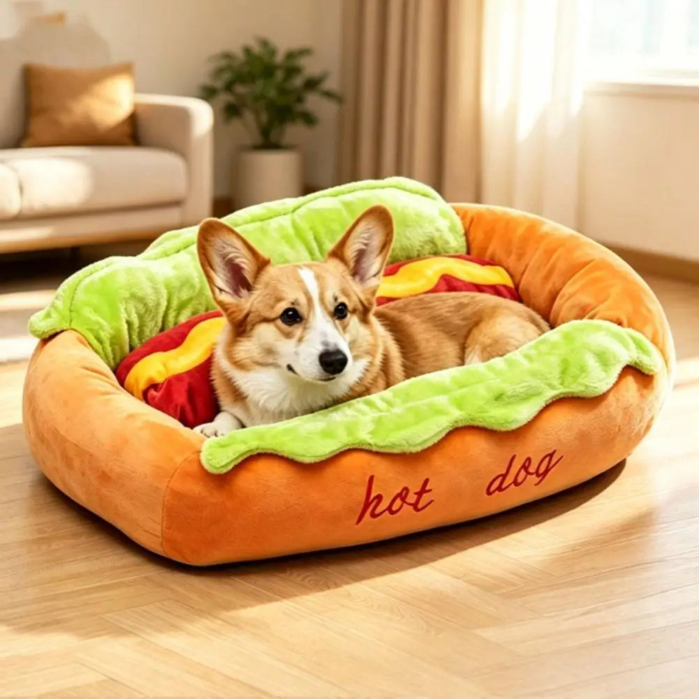 2026 New Hot Dog Pet Bed For Dachshund Cats Puppies Small Pets Plush Removable Washable Pet Beds Soft Corduroy Non-Slip Bottom