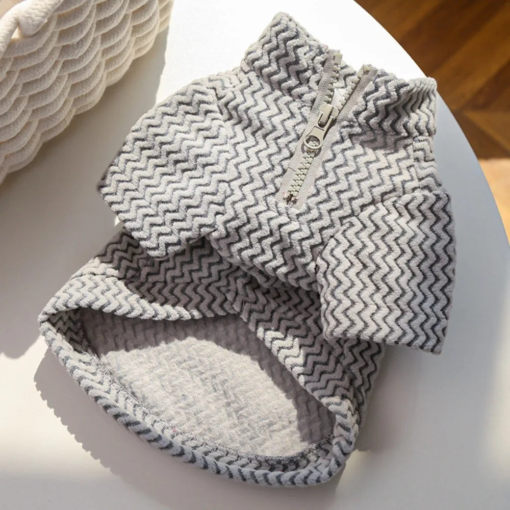 Zipper Ripple Pet Pullover Hoodie
