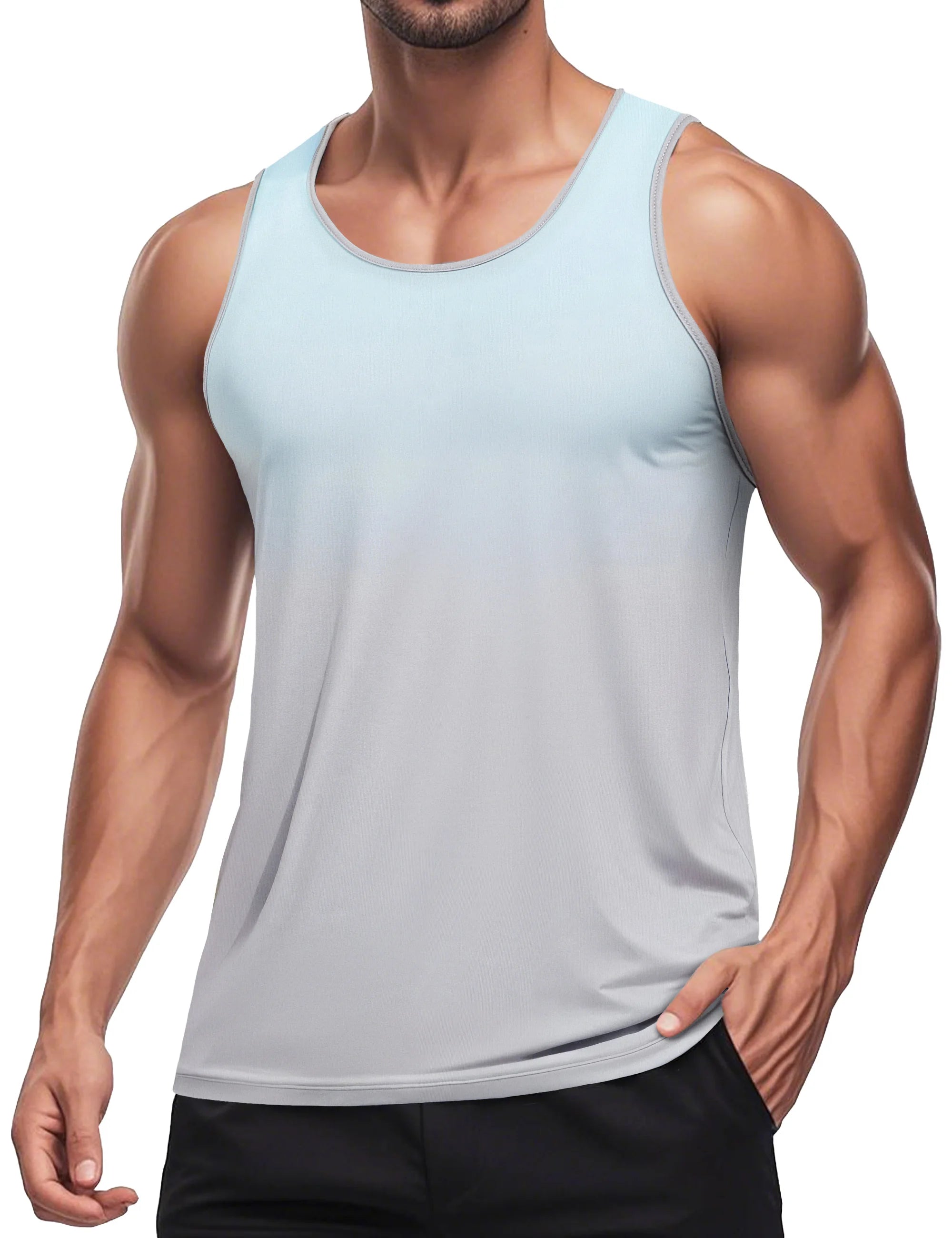 TACVASEN Men's Muscle Tank Top Quick Dry Sleeveless Workout Gym Shirt Athletic Running Fitness Lightweight Stretch Summer Top