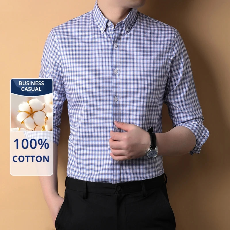 Premium Cotton Checkered Slim Shirt