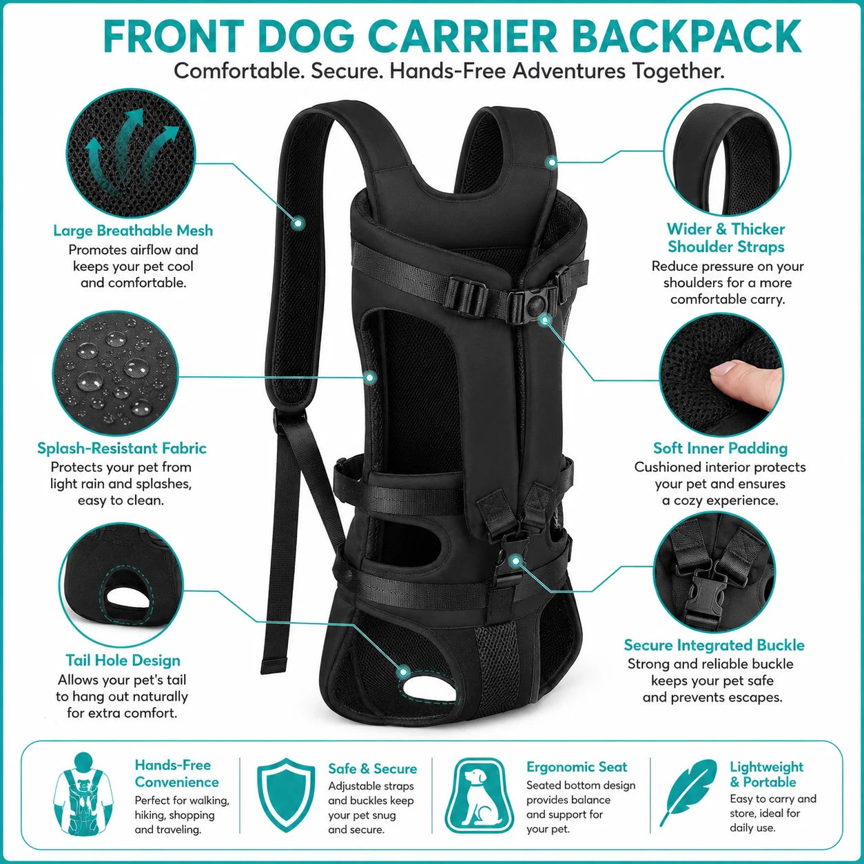 Pet Backpack Carrier For Cat Dogs Front Travel Dog Bag Carrying For Animals Small Medium Dogs Bulldog Puppy Mochila Para Perro
