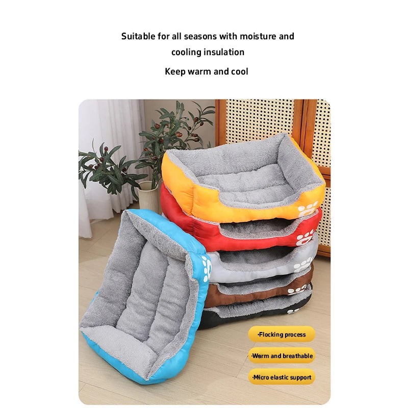 Pet Large Dog Bed Warm House Sleeping Bed Long Hair Plush Cat Dog Mat Warm Cushion Washable Soft Kennel Bed for Indoor Pets