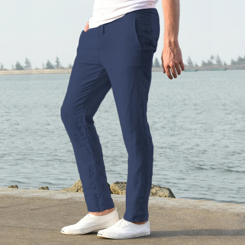 Cotton Linen Casual Straight Pants