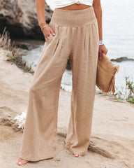 Drawstring Beach Wide Leg Pants