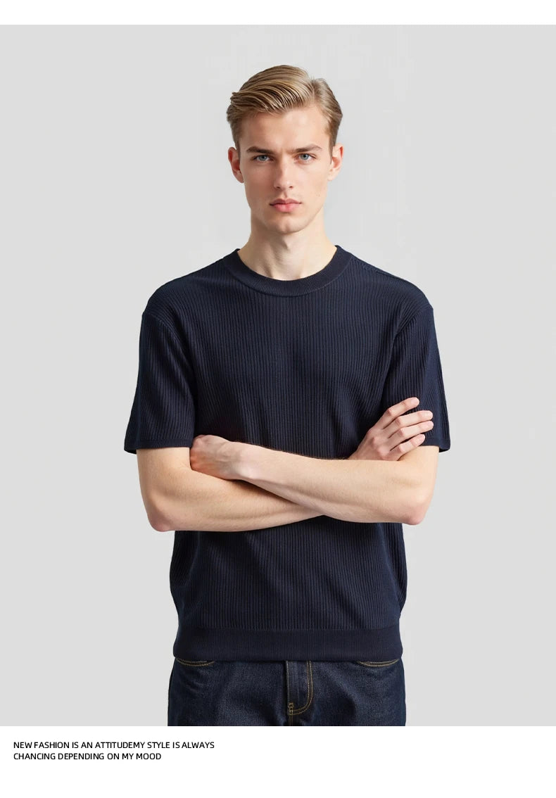 Knitted Smart Casual Tee Men