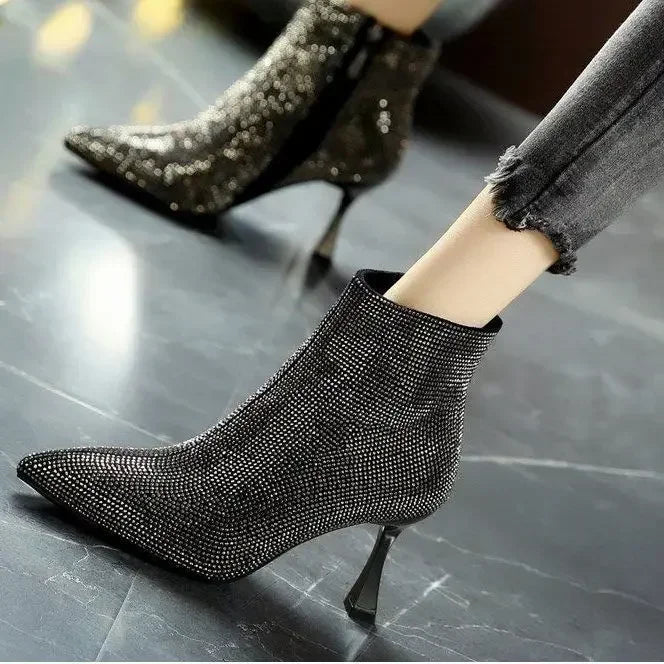 Very High Heels Heeled Female Short Shoes New In Booties Autumn Quality Chic and Elegant Large Size Warm Y2k Women's Ankle Boots