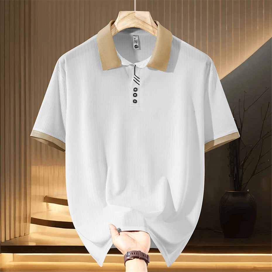 Plus Size Contrast Summer Polo
