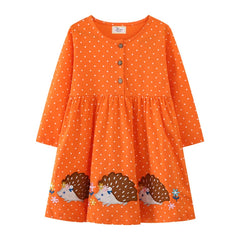 Dancing Animal Polka Girls Dress