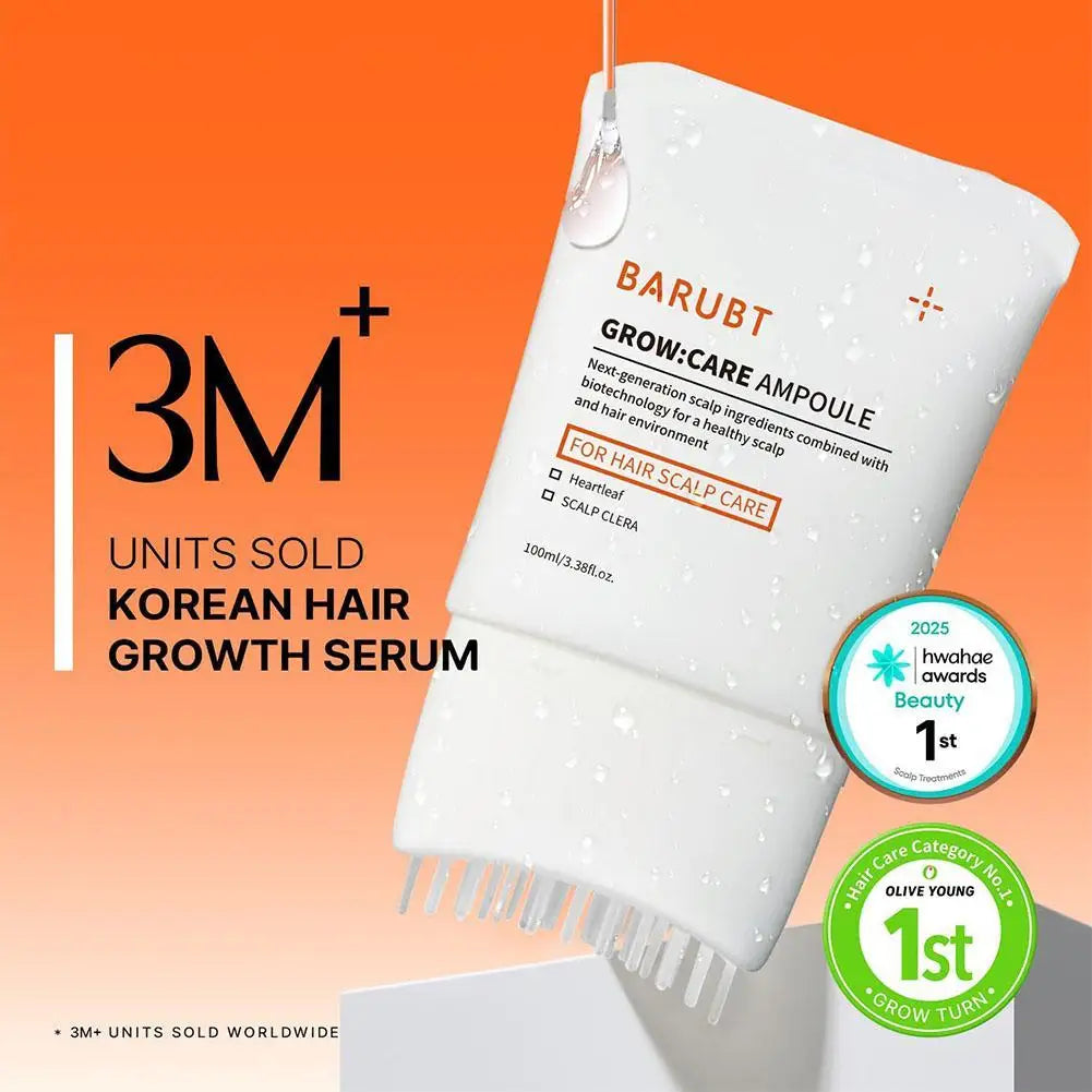 Hair Growth Serum with Built-in Brush Scalp Massager Nourishing Repair Essence for Damaged Hair Roots,Thickening Strengthening