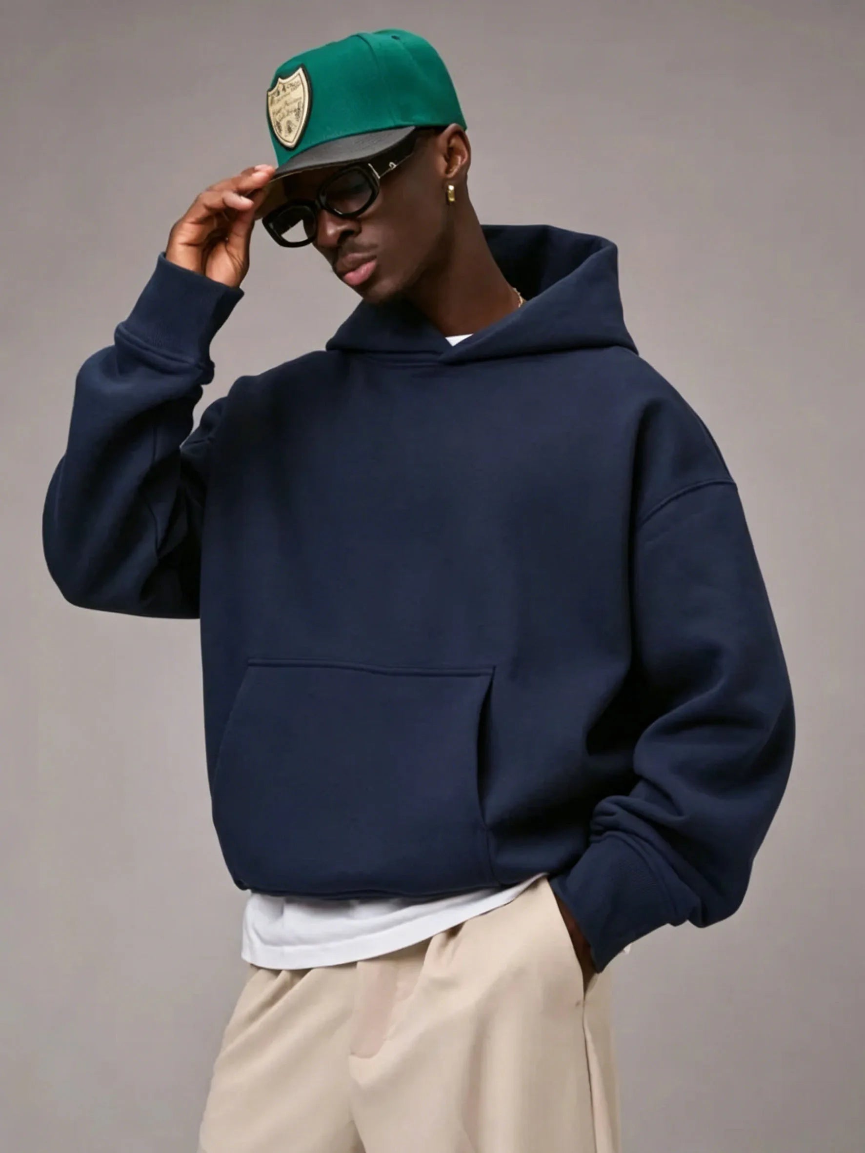 Men Oversized Solid Hoodie Streetwear Loose Pullover Hooded Sweatshirt Casual Hip Hop Basic Pocket Hoodies Women Daily Tracksuit