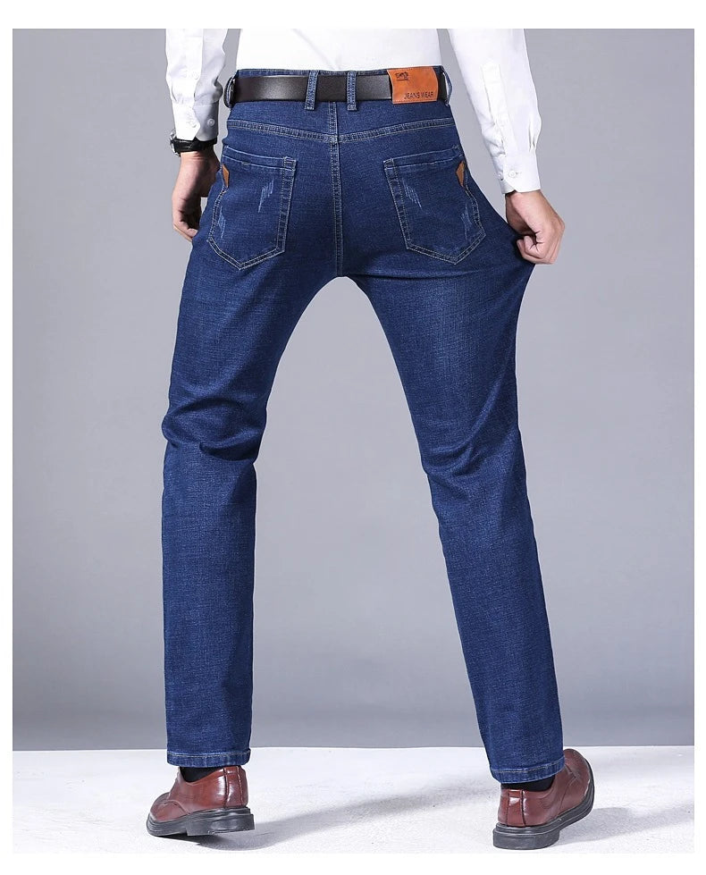 Classic Straight Stretch Denim Jeans