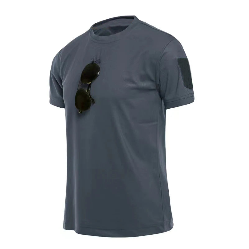 Mens Summer T-shirt Male Camping Hiking Trekking Tops Training Running Climbing Gym Breathable Pullover Casual Cargo Shirts
