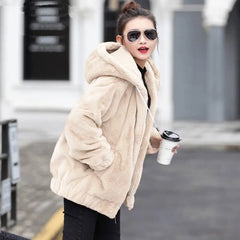 Plush Hooded Flannel Winter Jacket