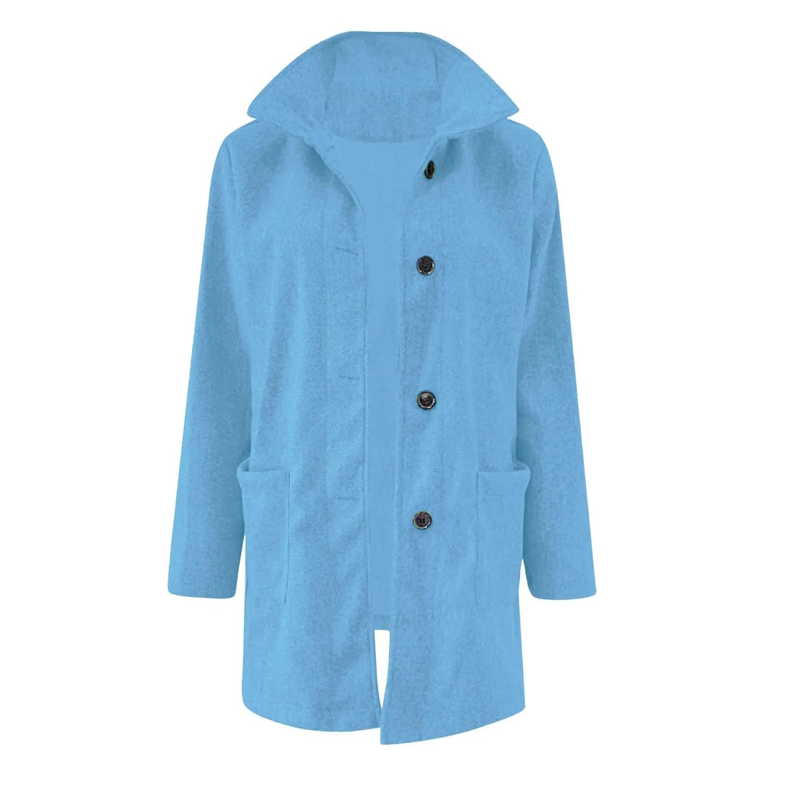 Womens Wool Cardigan Coats With Pockets Ladies Lapel Long Jacket Coat Fashion Solid Casual Winter Jackets for Women Plus Coat