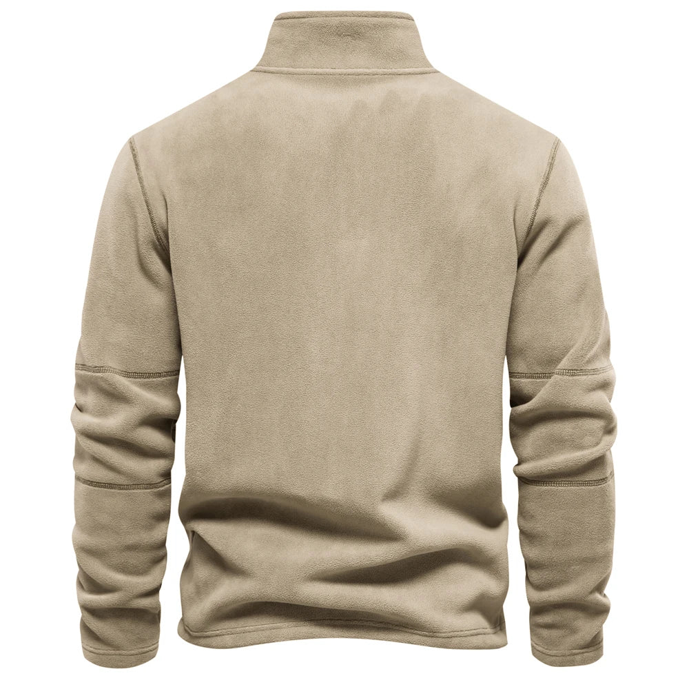 Thick Fleece Zip Neck Pullover