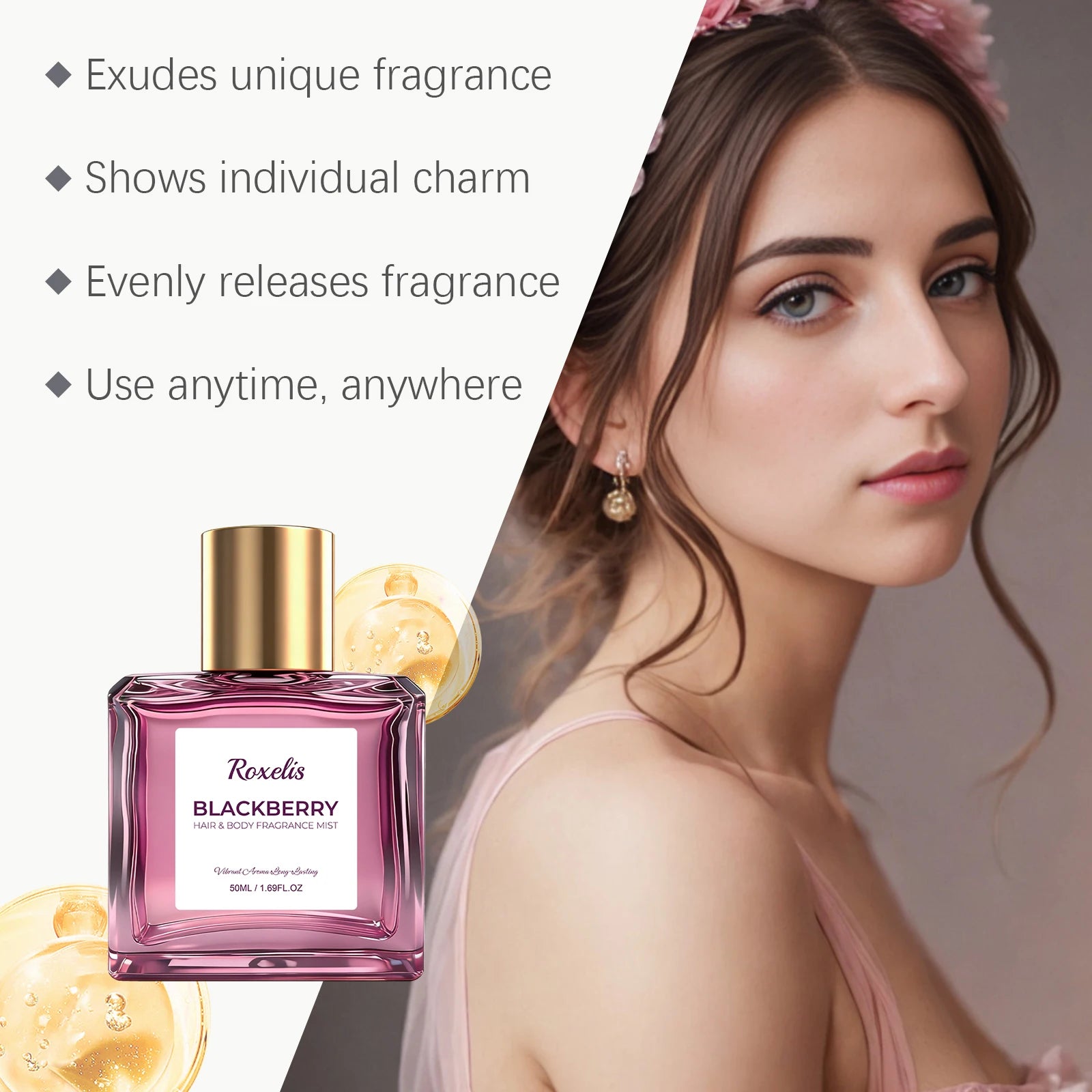 Blackberry Perfume Elegant Fragrance Long-lasting Scent Daily Portable Fresh Aroma for Women Moisturizing Skin Non-sticky