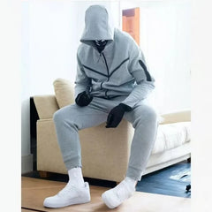 Luxury Brand Men Tracksuits 2-piece Set Black Sports Suit Tracksuits Jogging Men's Clothing Sweatpants Zip Sweatshirts Techwear