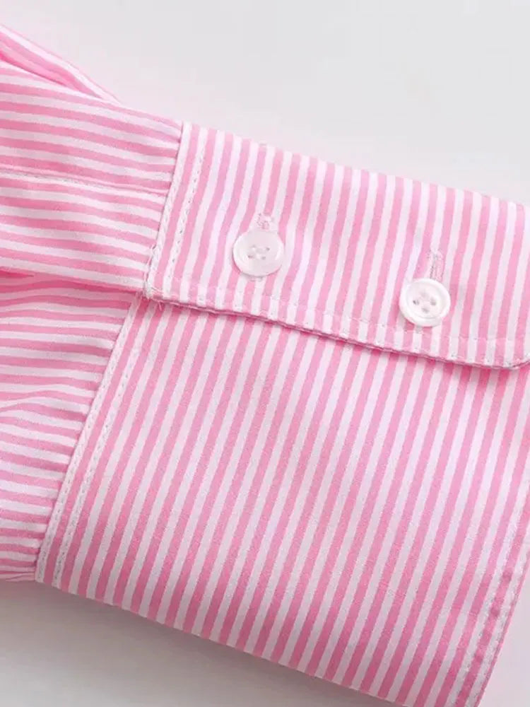 Striped Loose Casual Shirt Women