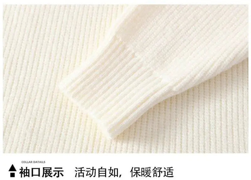 Fashion Men's Solid Color Sweaters Autumn Winter Casual Knitted Pullovers Youth High Streetwear Classic Top Sweatshirts Clothing
