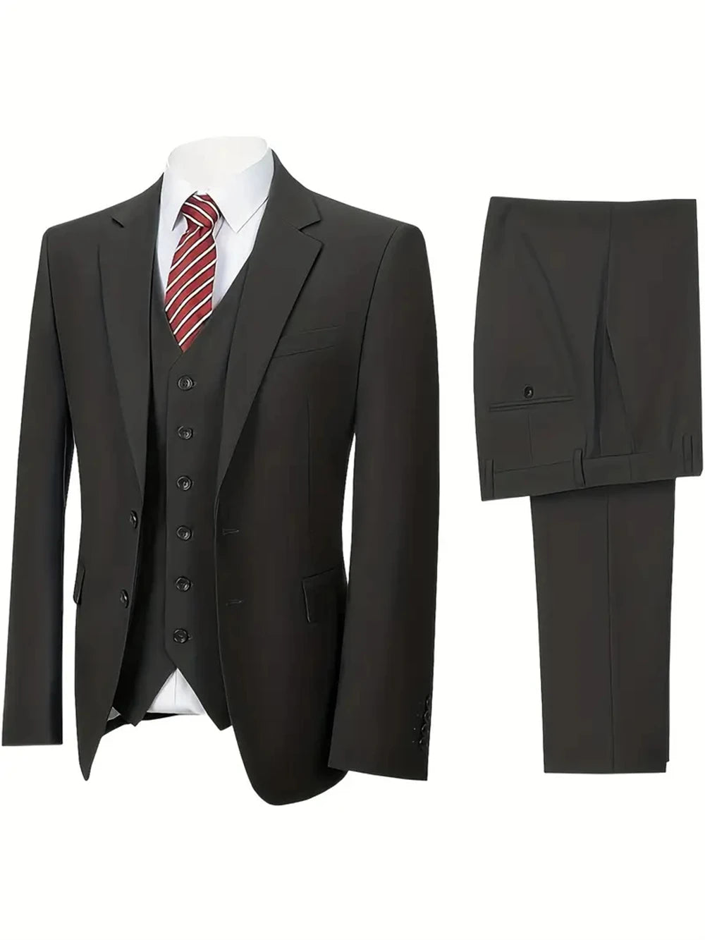Notch Lapel Three-Piece Suit