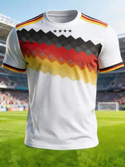2026 New Germany National Team White Football Jersey Men's Crew Neck Sportswear with Flag & Eagle Print Casual & Training Tops
