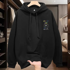 Men's Hooded Sweatshirt - Fall/Winter Casual Fashionable Loose Top with Fleece Lining, Outdoor Warm Hooded Hoodie