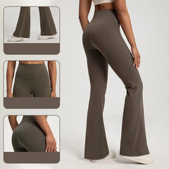 High-end Yoga Leggings Slim Yoga Pants High Waist Wide Leg Pants Bottoms Breathable Gym Casual Sports Bell Leggings Female