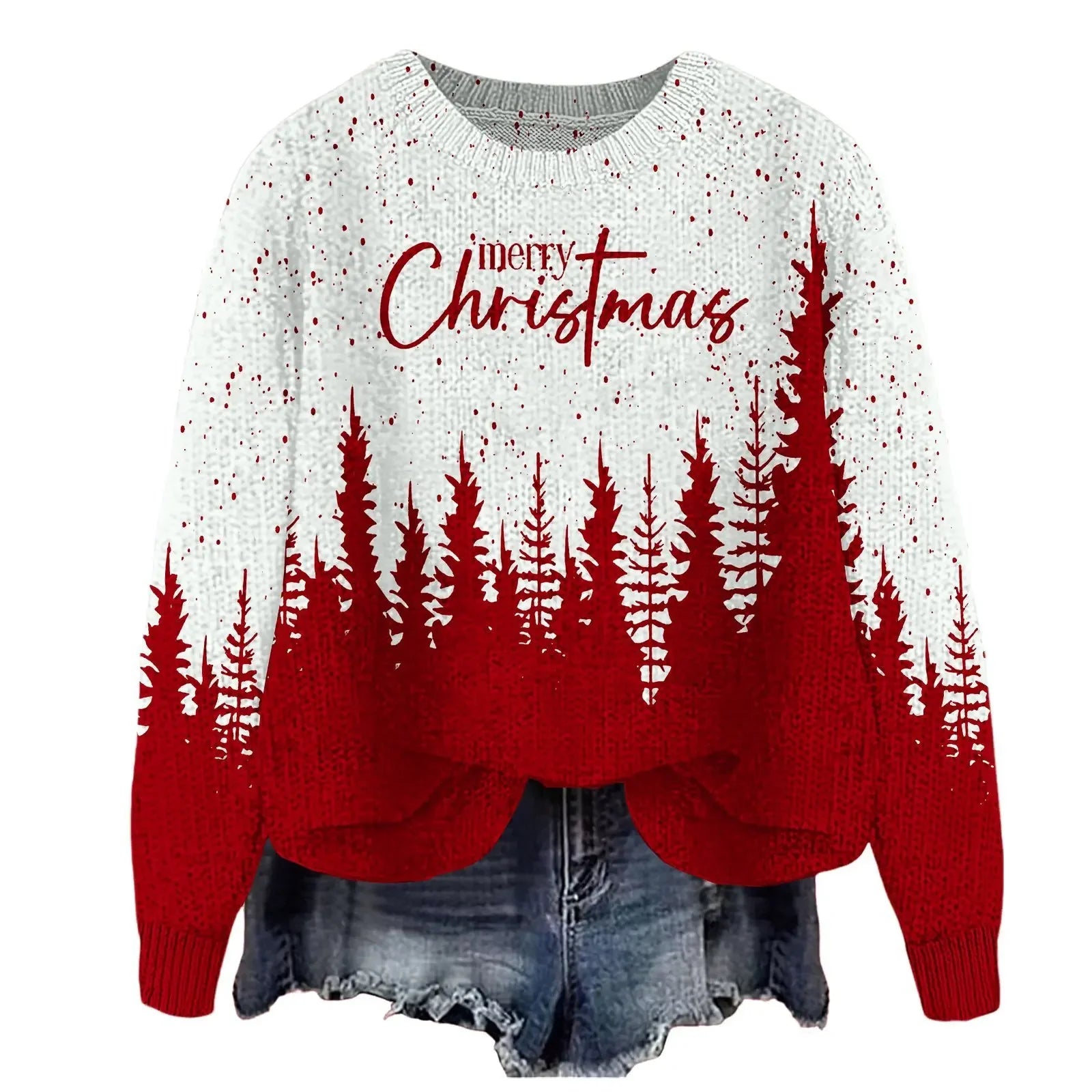 Festive Printed Winter Knit Sweater
