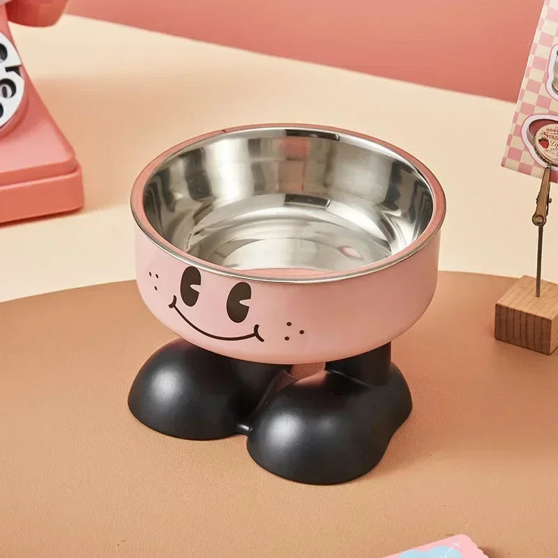 Smiling Face High-Leg Steel Bowl