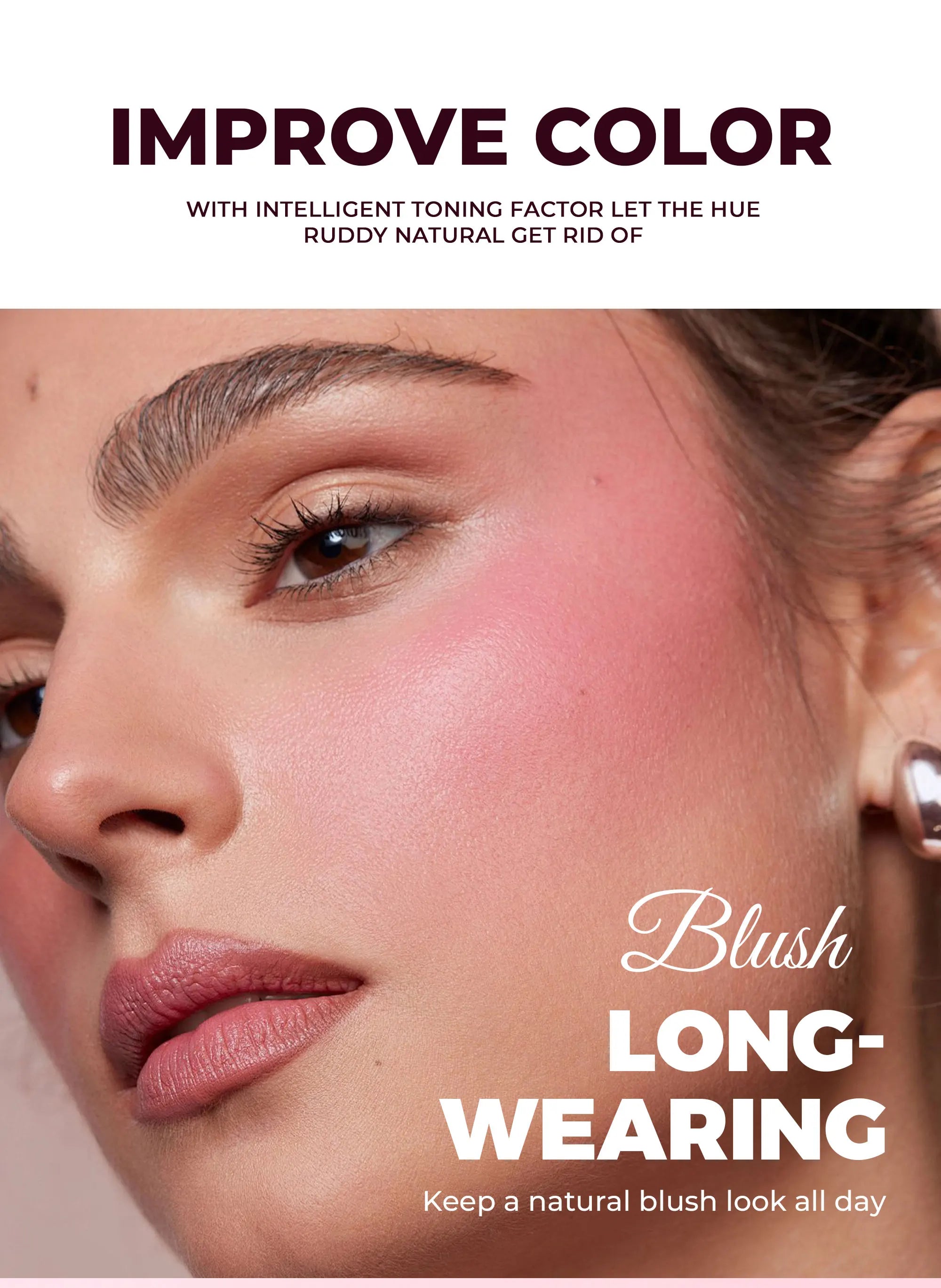 Matte Blush Palette Highly Pigmented Long Lasting Face Makeup Natural Finish Brighten Skin Contour Highlight Powder
