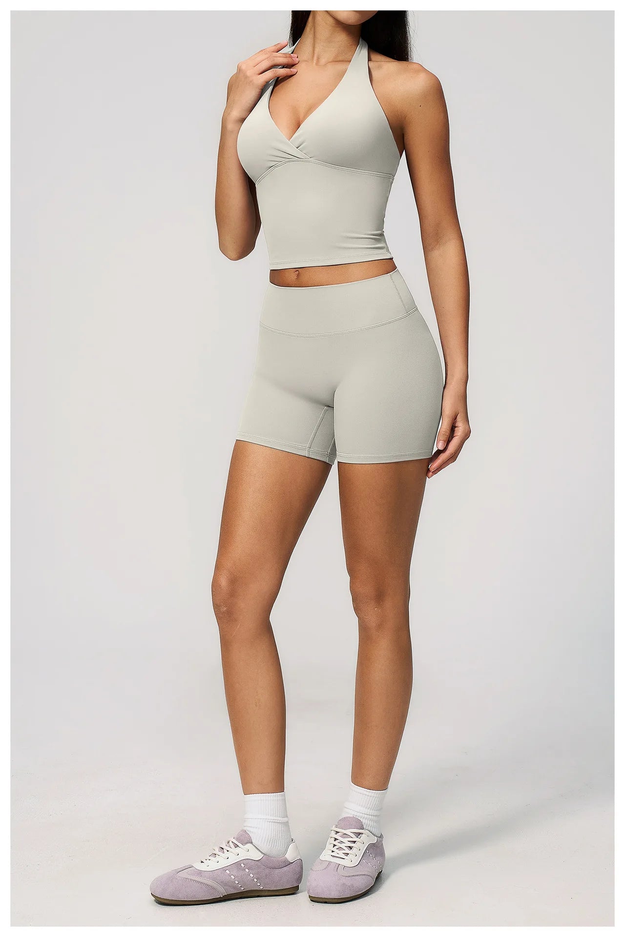 Yoga Outfit Set Fitness Two-Piece Set With No Embarrassing Lines Butt-Lifting Running Shorts Leggings Yoga Suit Athletic Wear