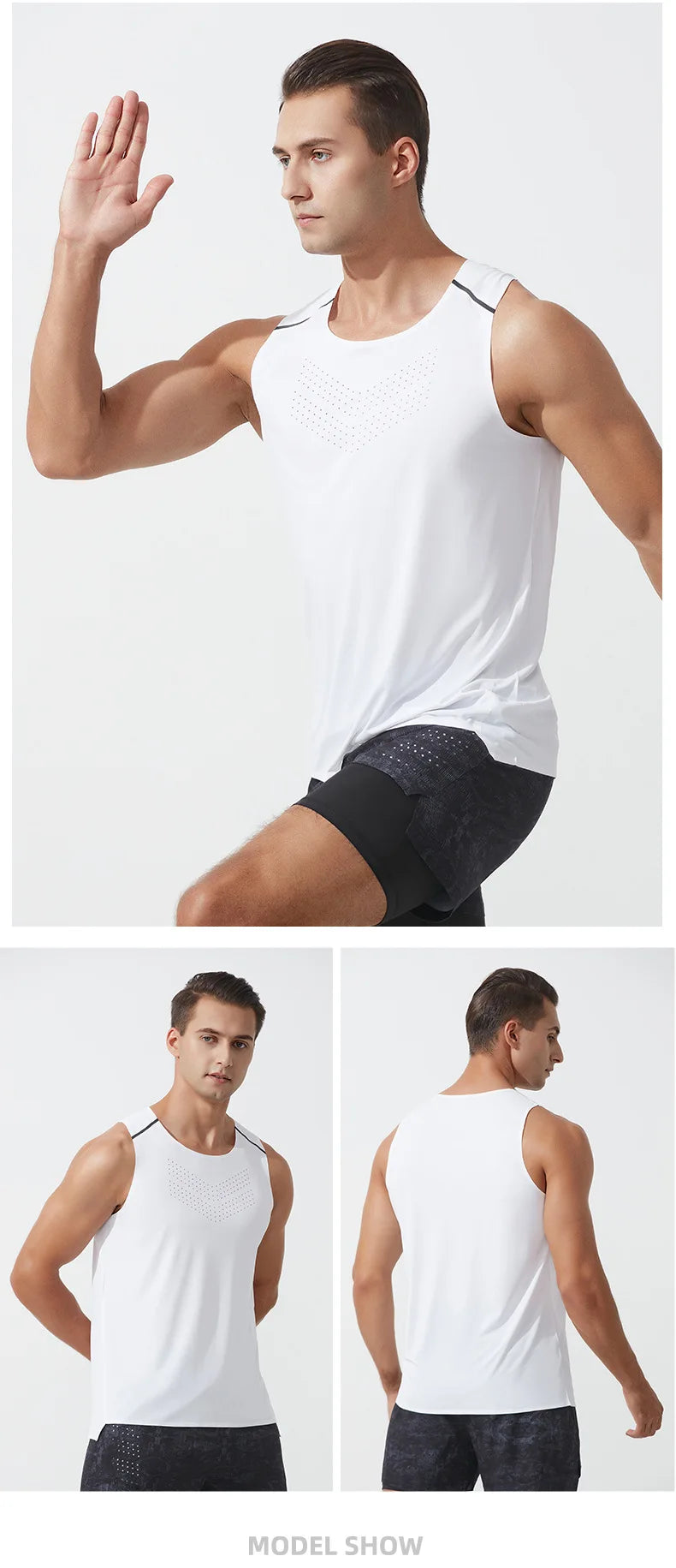 Men's Fitness Tank Top Summer Gym Clothing Bodybuilding Muscle Vest Sleeveless Shirt O Neck Breathable Quick Dry Workout Tops