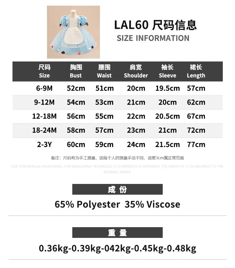Alice Princess Blue Baby Party Dress