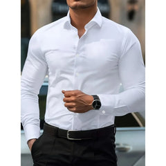Smart Casual Elastic Shirt Men