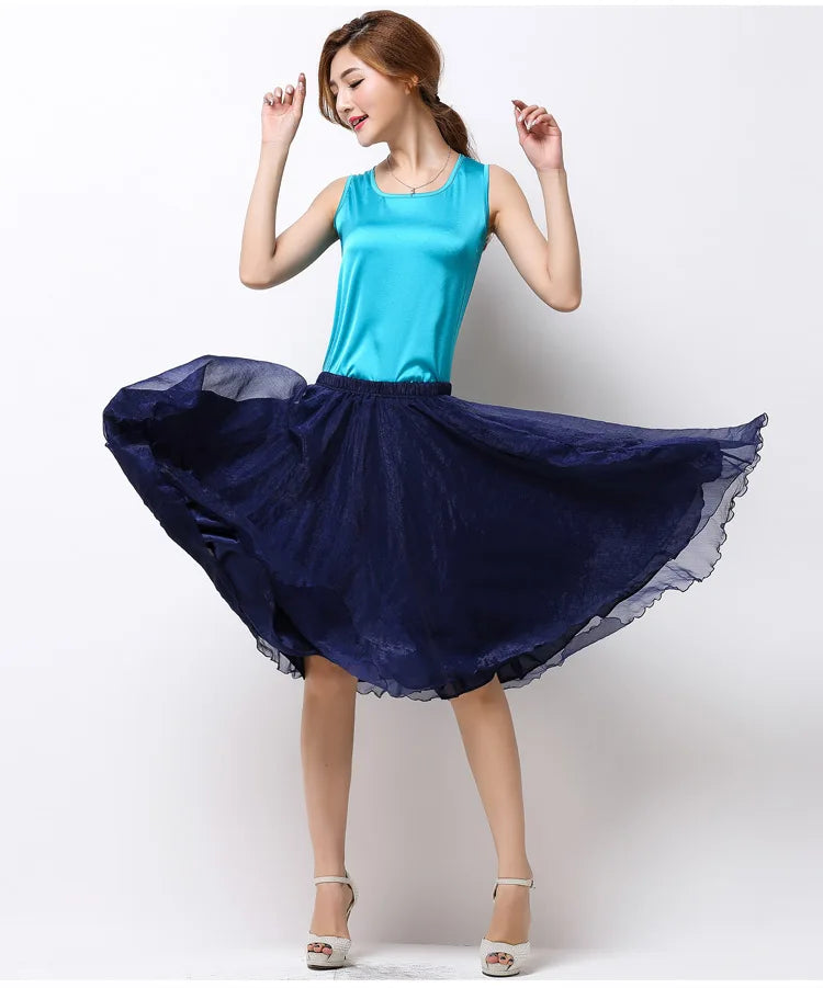 Silk Pleated High Waist Midi