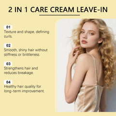 Leave-In Conditioner Cream For Curl Dry Hair Smoothing Deep Repair Damaged Shiny Nourishing Anti-Frizz Hair Care Conditioner