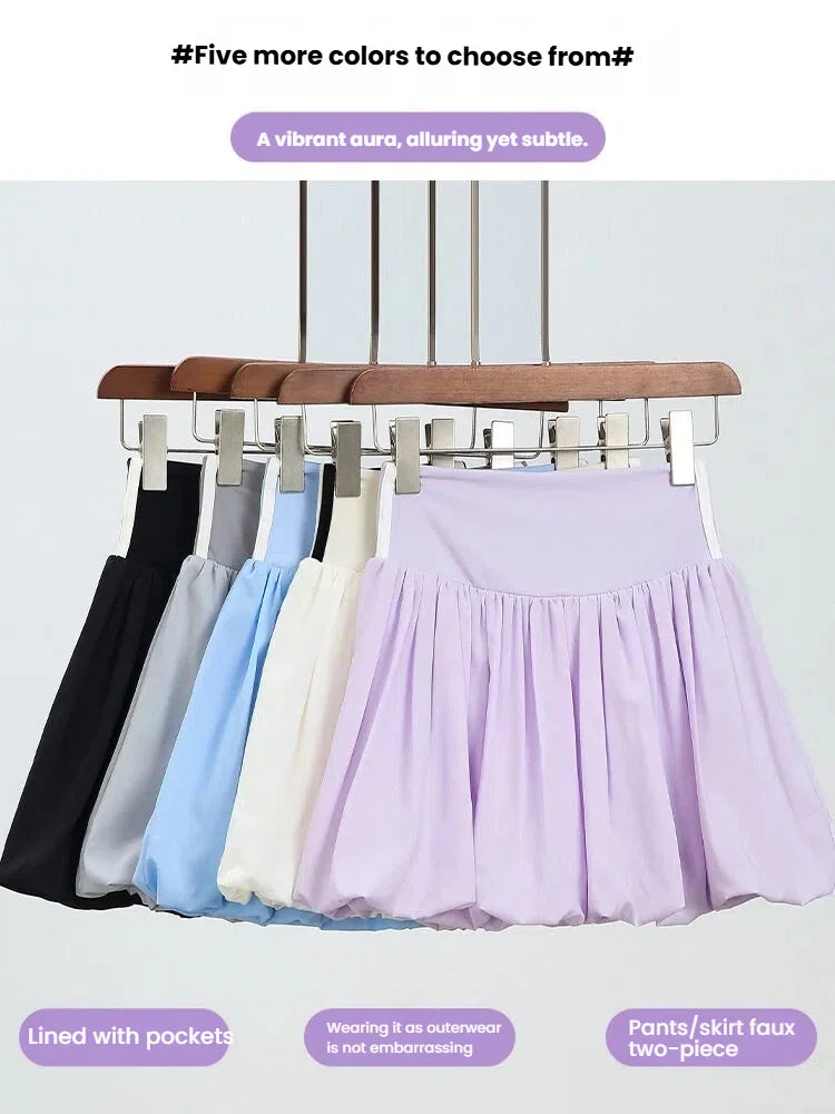 Women‘s Tennis Skirt Summer  High Waist Flared Golf Skirt with Built-in Shorts 2 in 1 Athletic Quick Dry Shorts Skirt Pickleball
