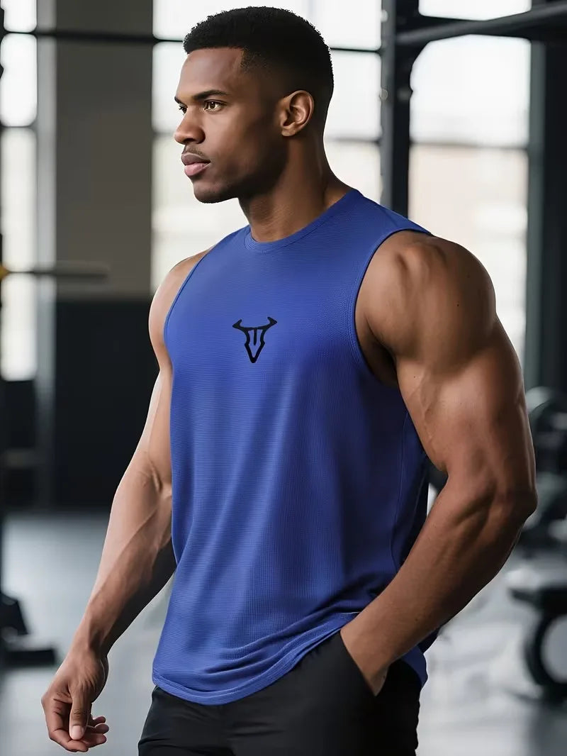 Gym Bodybuilding Workout Muscle Tank Top Summer Cool Quick-Dry Breathable Sleeveless T-Shirts Men Fitness Running Sport Singlets