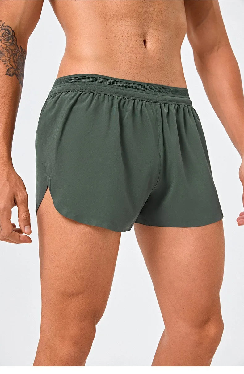 Men Marathon Racing Gym Sports Shorts Anti-escaping Lining Quick Dry Workout Training Fitness Jogging Short  Arrow Pants