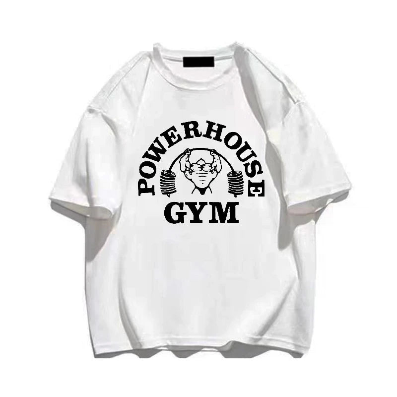 Summer Gym T-Shirts 100 Cotton Oversized Women's T Shirt Graphic Print Sporty Men Tee High Quality Men's Clothes Free Shipping