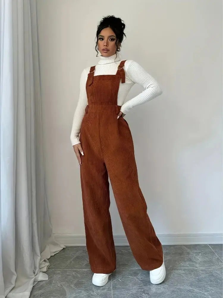 Women's Corduroy Relaxed Fit Jumpsuit