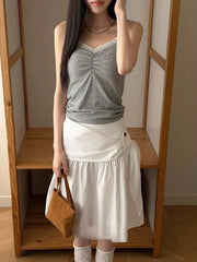 Chic Korean Style  Skirt for Young Women Spring Autumn Winter Seasonal Fashionable Inner Wear Casual Versatile Skirt