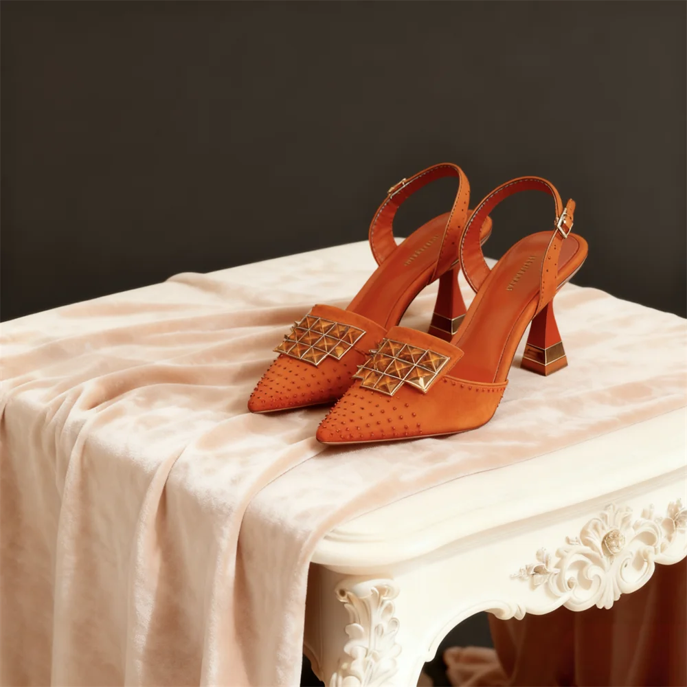 Chic Women’s High Heels – Sparkling Diamond Accents & Sleek Pointed-Toe Design for Parties and Daily Commuting