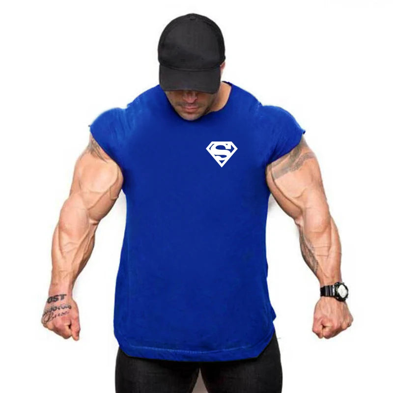 Mens Tank Tops Shirt Gym Tank Top Fitness Clothing Vest Sleeveless Cotton Man Canotte Bodybuilding Ropa Hombre Man Clothes Wear