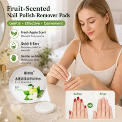 Nail Polish Remover Wipes Fruity Scented Pre-Moistened Cotton Pads Portable Screw-Top Tub Travel Size Polish Remover Rounds