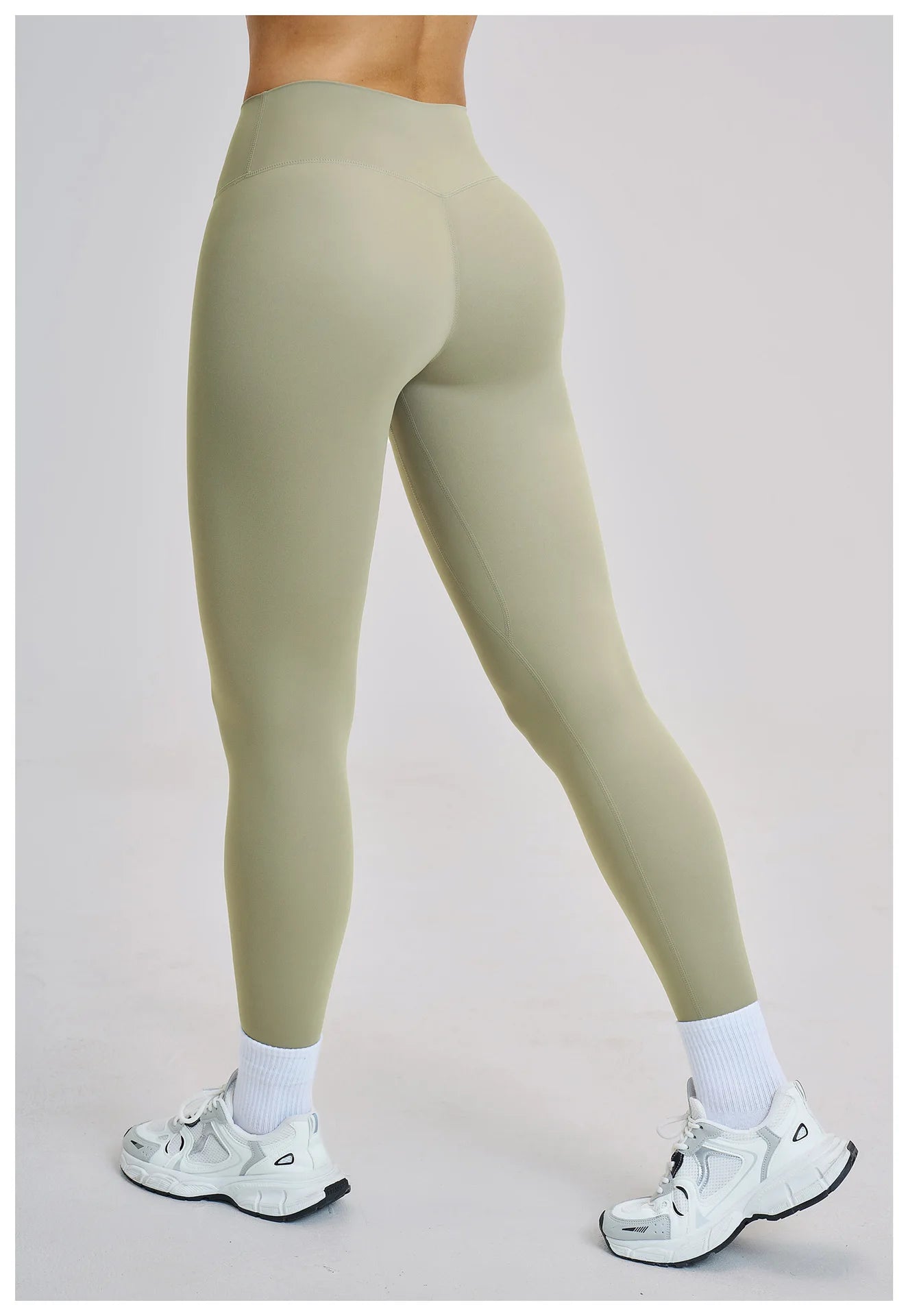 Fitness Leggings High Rise Hip Lift Brushed Soft Material For Ladies Outdoor Elastic Slim Fit Outer Wear Sports Tight Pants