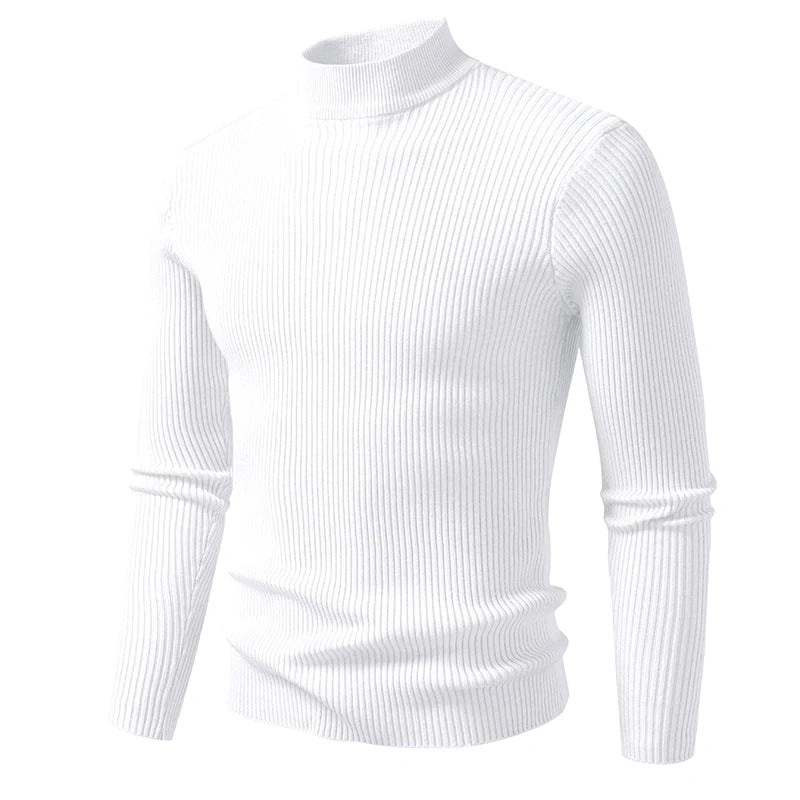 Striped Mock Neck Pullover
