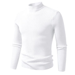 Striped Mock Neck Pullover