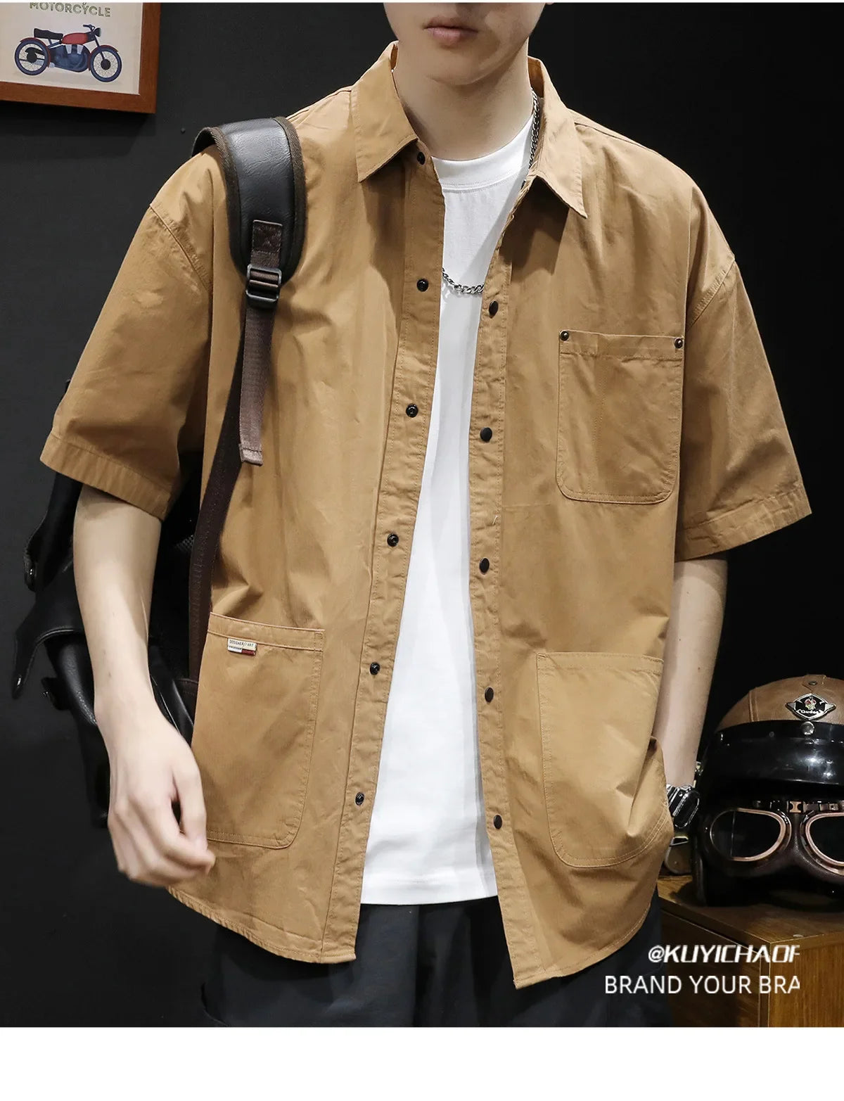 Trendy Casual Zipper Shirt Men