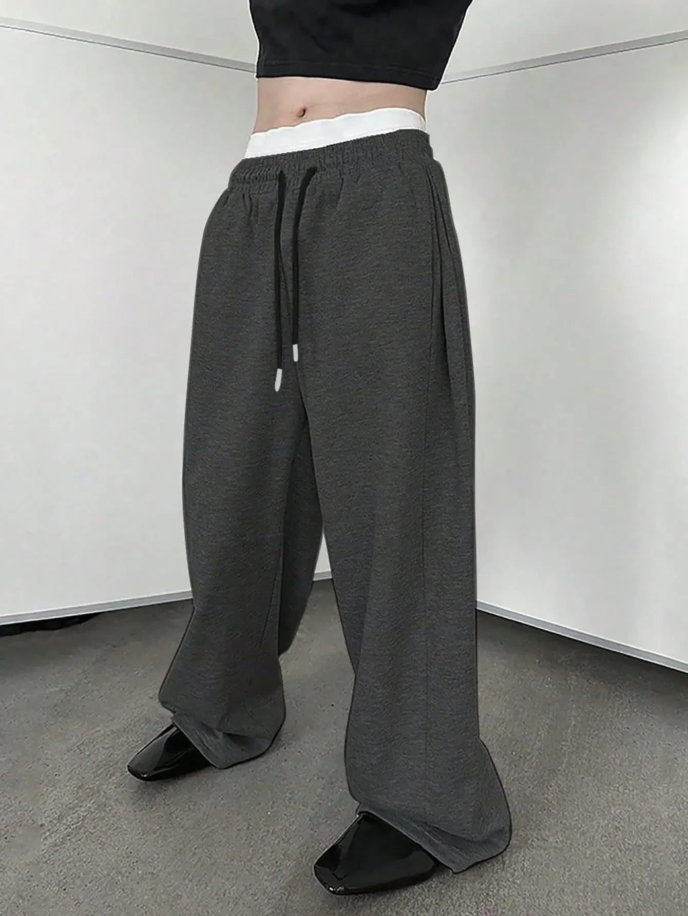 Men's Athletic Trainning Joggers Casual Loose Fit Sweatpants Spring Fall Fleece Lined Pants Elastic Waist Drawstring Trousers